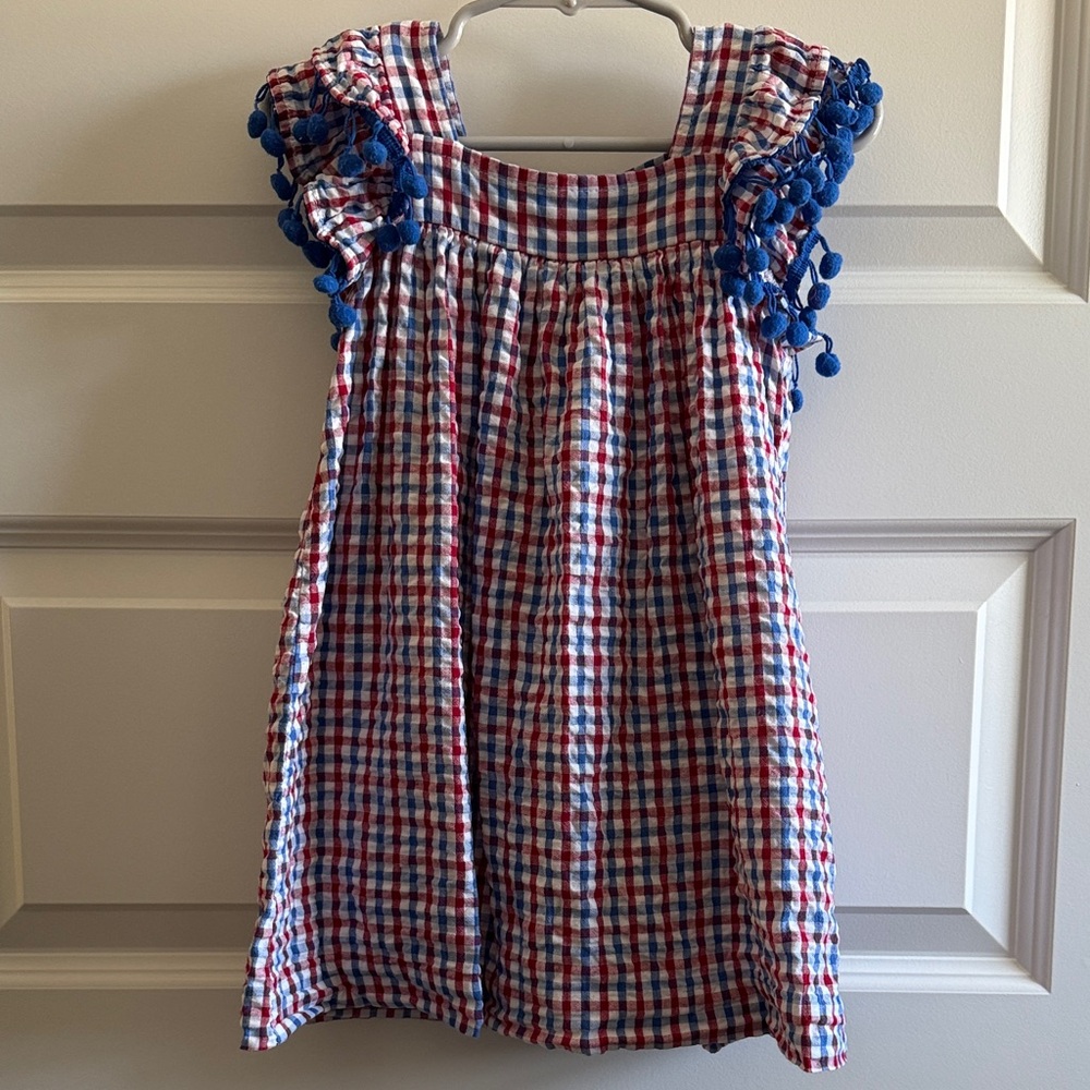 Classic Whimsy Girls Red White and Blue Dress